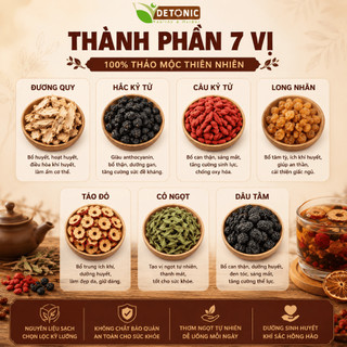 Trà dưỡng huyết thảo mộc DETONIC giúp bổ máu, giảm các triệu chứng suy nhược cơ thể, ngủ ngon giấc