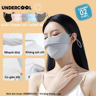 Combo 2 Khẩu Trang Vải Chống Nắng UV 5D UPF+ Unisex UNDERCOOL Vải Lụa Băng Mềm Mịn Mát - KT03-CB2