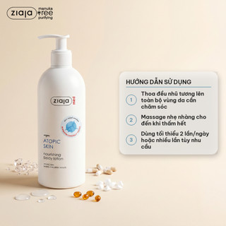 Nhũ Tương Mượt Da Toàn Thân Ziaja Med Atopic Skin Dermatological Formula Nourishing 1% Urê 400ml