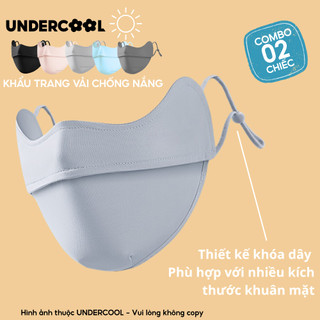 Combo 2 Khẩu Trang Vải Chống Nắng UV 5D UPF+ Unisex UNDERCOOL Vải Lụa Băng Mềm Mịn Mát - KT03-CB2