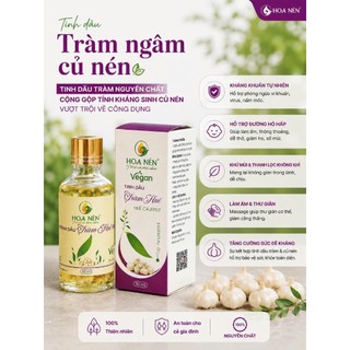 Tinh dầu Tràm Huế Ngâm Củ Nén Hoa Nén - Chuẩn VietGAP - Chăm sóc mẹ bé sơ sinh - 50ml
