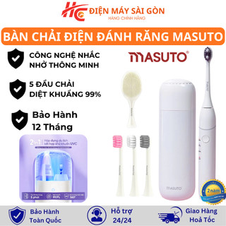 Bàn Chải Đánh Răng Điện MASUTO HyperUVsonic Trắng Răng Sạch Mảng Bám Tích Hợp Máy Rửa Mặt Bàn Chải Điện Khử Trùng Tia UV