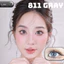Lens mắt 811 Gray màu xám sáng, viền đen mảnh, size to - thương hiệu LUNA EYES
