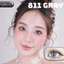 Lens mắt 811 Gray màu xám sáng, viền đen mảnh, size to - thương hiệu LUNA EYES