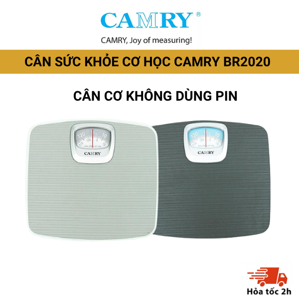 [KHÔNG DÙNG PIN] Cân Cơ Camry BR2020 Tải Trọng 130kg – Theo Dõi Cân Nặng Dễ Dàng, Thiết Kế Bền Đẹp, Chống Trơn Trượt