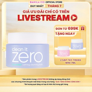 [LIVE] Sáp tẩy trang Banila Co C​l​e​a​n i​t Z​e​r​o C​l​e​a​n​s​i​n​g B​a​l​m Calming cho da nhạy cảm 100ML