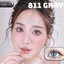 Lens mắt 811 Gray màu xám sáng, viền đen mảnh, size to - thương hiệu LUNA EYES