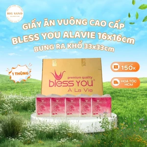 Khăn Ăn Vuông Lớn 16x16cm BLESS YOU ALAVIE 100 TỜ / CHÍNH HÃNG