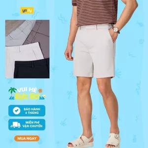 Quần short nam YODY phom relax cạp chun thoái mái năng động MCCS26S010