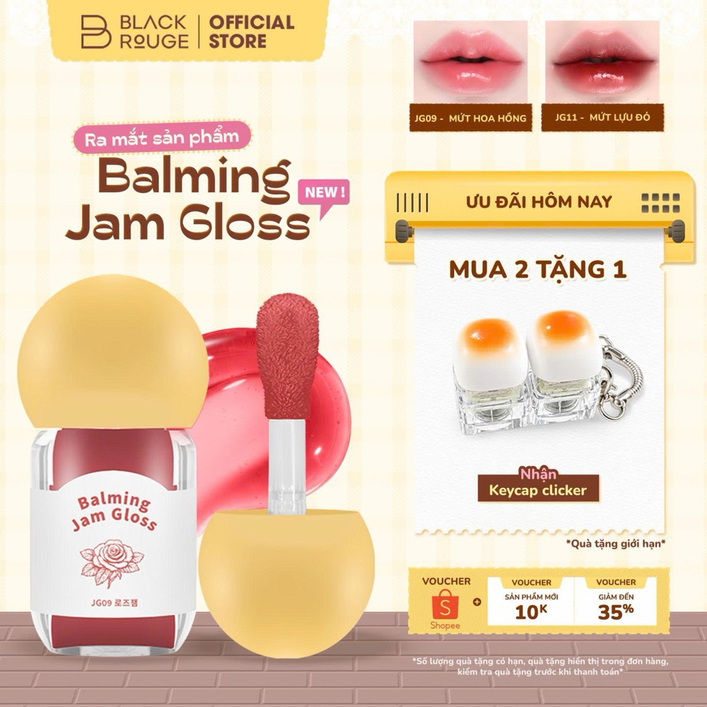 Son Bóng Dưỡng Ẩm Black Rouge Balming Jam Gloss - 3.2g