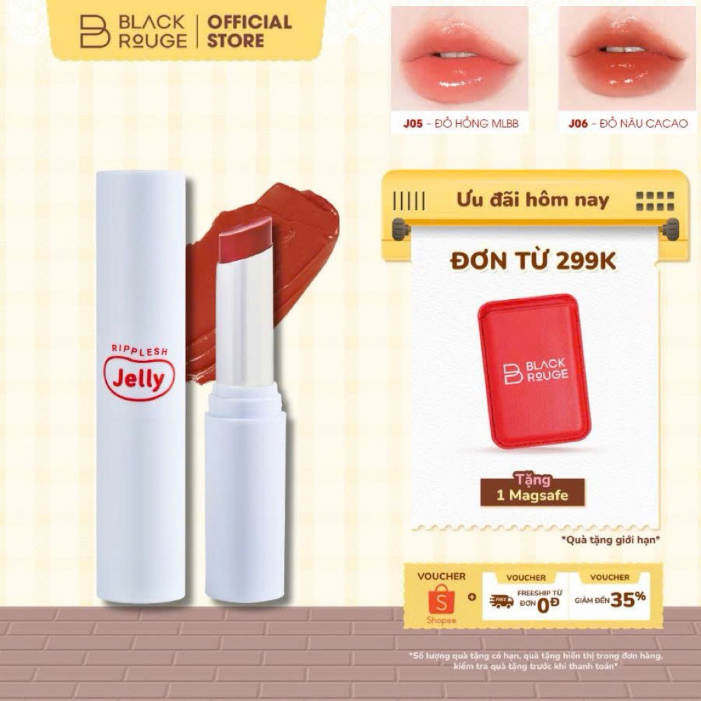 Son dưỡng thuần chay có màu Ripplesh Jelly Balm - 3.3g