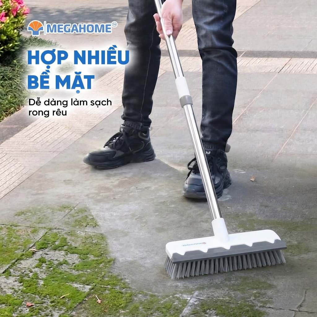 Cây Chà Sàn Và Gạt Nước 2 Trong 1 Bản Chà To (T02) MEGAHOME Cán Rút Tăng Đơ Thu Ngắn 87cm Dài Ra 137cm
