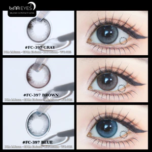 Lens mắt FC-397 Brown màu nâu hồng tự nhiên, có viền, size vừa - thương hiệu LUNA EYES