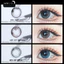 Lens mắt FC-397 Gray màu xám đen filter, viền đen, size vừa - thương hiệu LUNA EYES