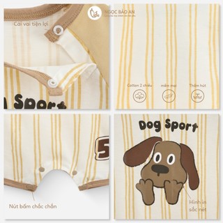 NBAN (3M-24M) Bộ body bé trai Cún, body đùi cotton mềm mát nút bấm đáy dễ thay tã-CUN