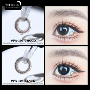 Lens mắt FA-105 Black màu đen nhám giãn tròng tự nhiên, size vừa, thương hiệu LUNA EYES
