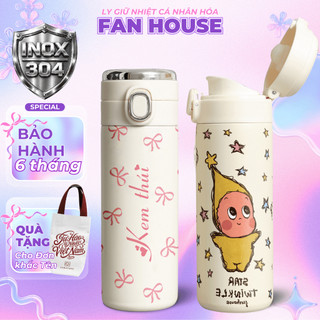 Bình giữ nhiệt Easy Cup khắc tên 420ml bình nước giữ nhiệt Fan House inox 304 hiển thị nhiệt độ