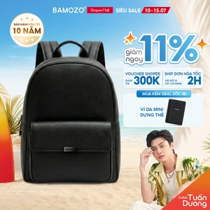 Balo da Saffiano Bamozo MORA form cứng chống xước, chống nước, đựng laptop 15inch phù hợp đi học, đi làm_BL0008K00D