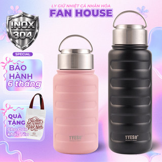 Bình giữ nhiệt Tyeso Larva 750-1000ml Fan House bình nước giữ nhiệt chính hãng inox 304 cao cấp