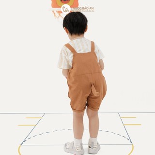 NBAN (6M-3Y) Bộ yếm bé trai Cún Nâu, set quần áo cotton thoáng mát họa tiết Cún dễ thương cho bé-CUN
