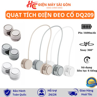 Quạt Đeo Cổ Tích Điện DQ209 Hanging Neck Fan, Khuếch Tán Hương Thơm, 3 Tốc Độ, Pin 1600mAh, Sử Dụng 6 tiếng, BH 24 Tháng