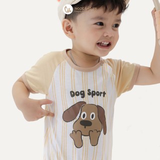 NBAN (6M-3Y) Bộ yếm bé trai Cún Nâu, set quần áo cotton thoáng mát họa tiết Cún dễ thương cho bé-CUN