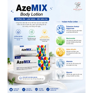 Kem Giảm Mụn Lưng Azemix Body Lotion Da Căng Bóng Thông Thoáng Lỗ Chân Lông Kiềm Dầu Giảm Thâm