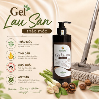 Gel Lau Sàn Thảo Mộc thiên nhiên - Hoa Nén - Vegan - Đuổi muỗi, kh.ử mùi, an toàn - 500ml