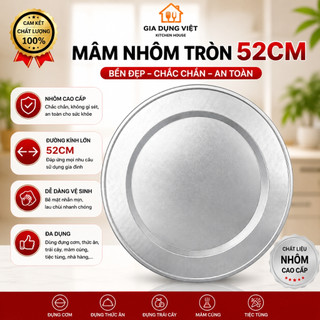 Mâm Nhôm Ăn Cơm Mịn Dày Dặn Chắc Chắn - Dùng Bày Để Bày Cỗ, Đồ Ăn, Bày Quả, Bày Lễ Cúng Gia Tiên