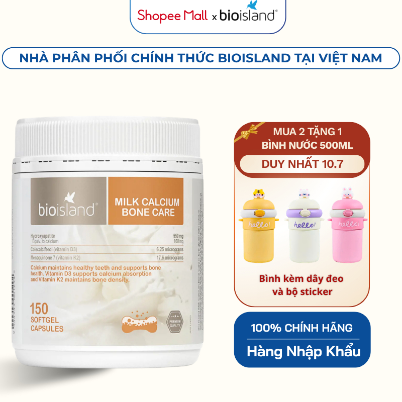 Viên Nang Canxi Sữa Hữu Cơ Bioisland Canxi Cho Mẹ Bầu Và Sau Sinh, Trẻ Dậy Thì, Người Trưởng Thành Và Người Cao Tuổi