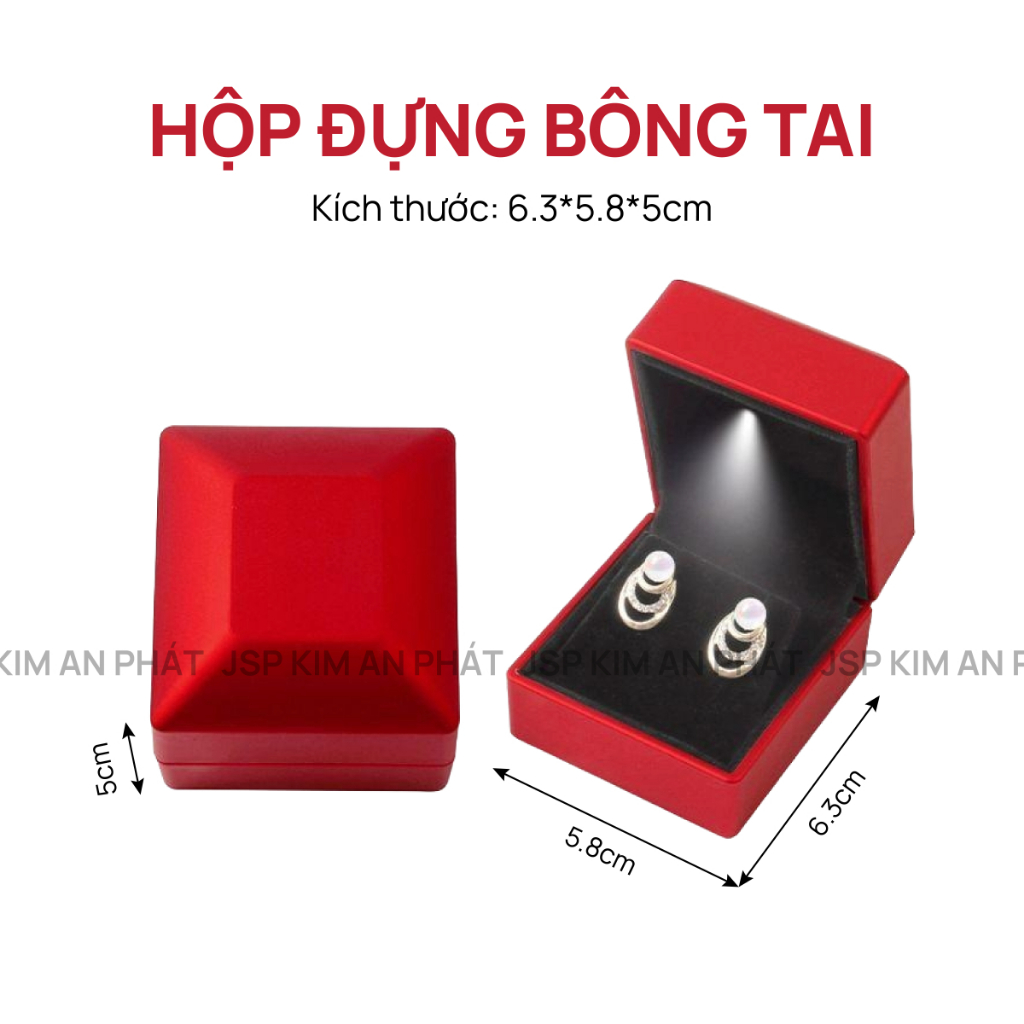 Hộp đựng bông tai có đèn LED hộp khuyên tai trang sức nhận in logo thuong hieu JSP