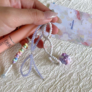 Móc khóa điện thoại túi xách móc khóa son hạt thủy tinh handmade có hướng dẫn