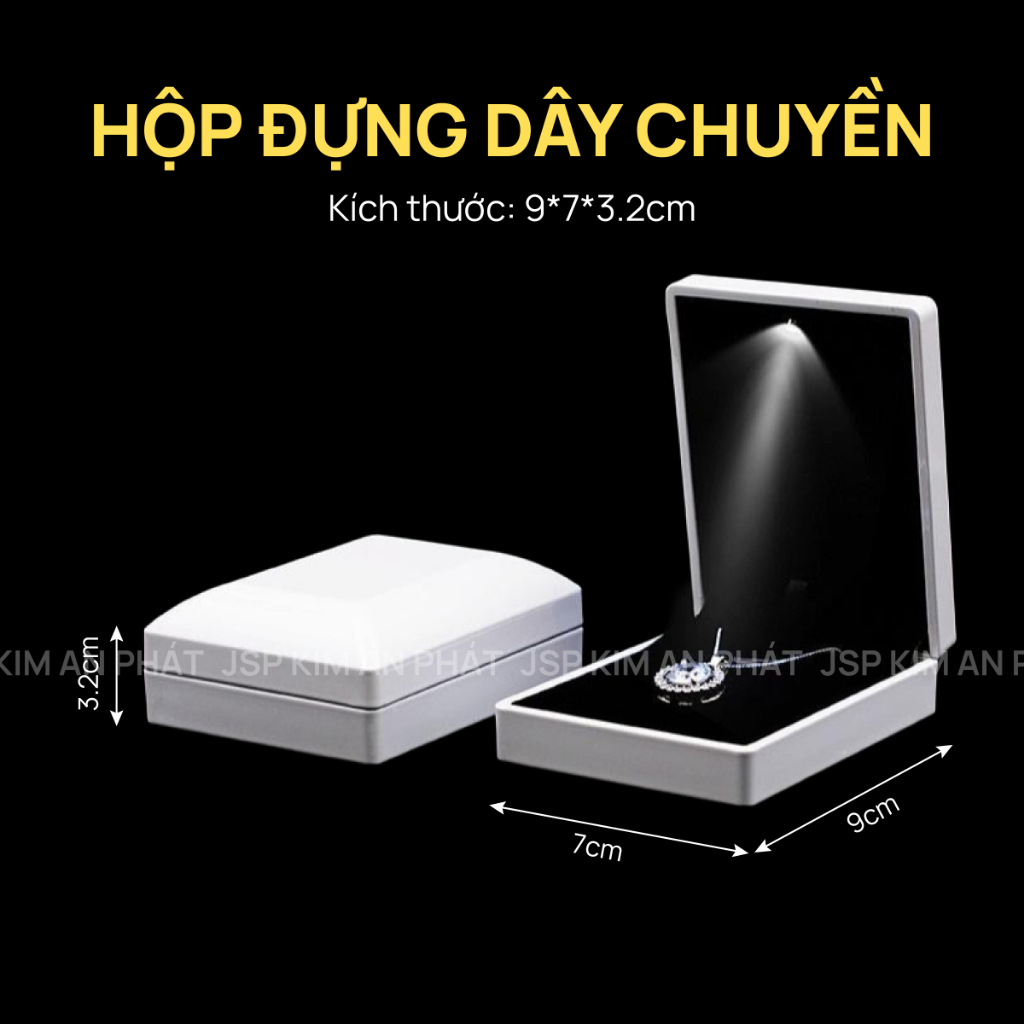 Hộp đựng dây chuyền có đèn Led JSP nhận in Logo hộp dây chuyền nhiều màu đựng mặt tượng dây bông tai