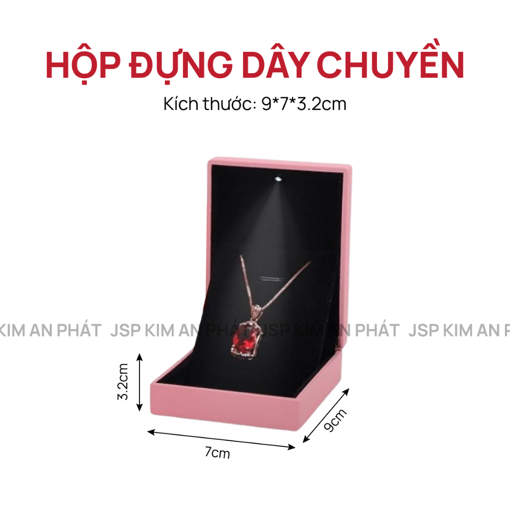 Hộp đựng dây chuyền có đèn Led JSP nhận in Logo hộp dây chuyền nhiều màu đựng mặt tượng dây bông tai