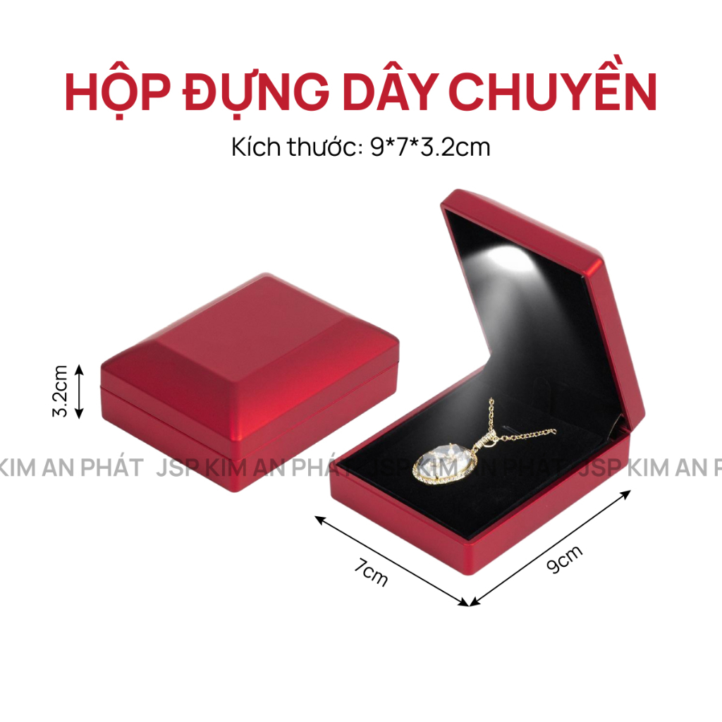 Hộp đựng dây chuyền có đèn Led JSP nhận in Logo hộp dây chuyền nhiều màu đựng mặt tượng dây bông tai