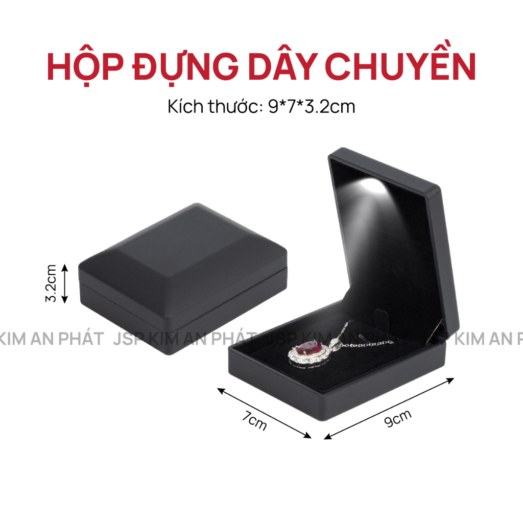 Hộp đựng dây chuyền có đèn Led JSP nhận in Logo hộp dây chuyền nhiều màu đựng mặt tượng dây bông tai