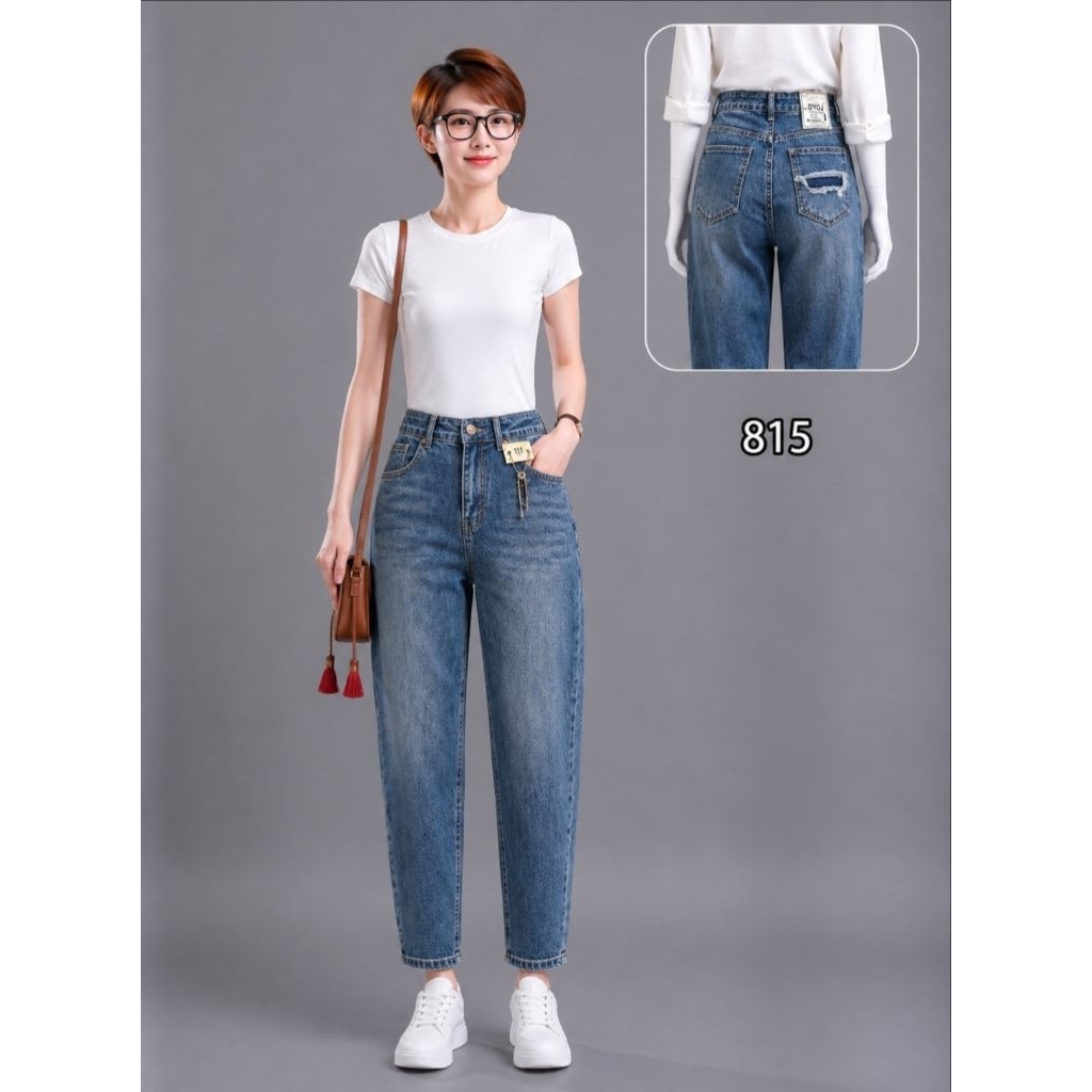 Quần baggy 9tấc,chất liệu jean mềm mại co giãn 4 chiều - Mẫu lẻ size Shop Seo thật sâu