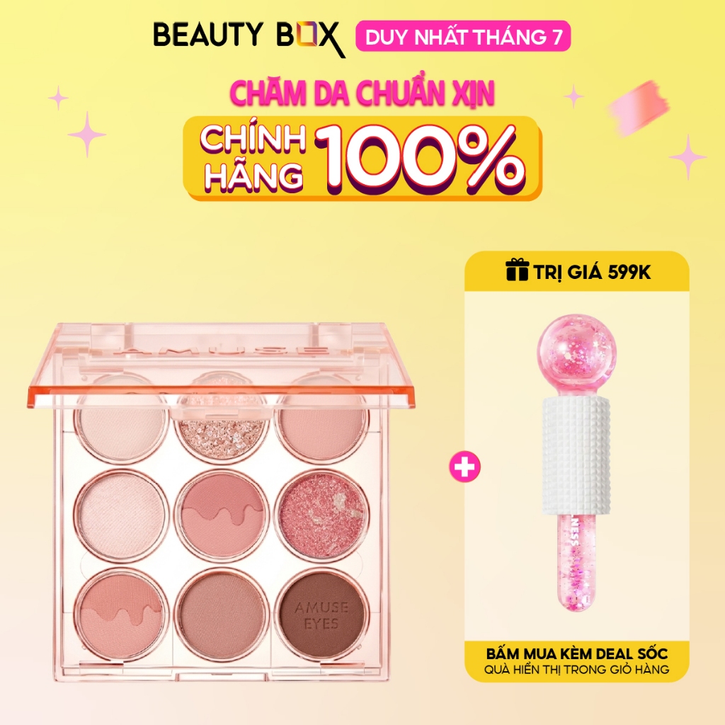 [Săn Sale] Bảng Phấn Mắt 9 Ô Trang Điểm Thuần Chay Amuse Eye Color Palette 11g