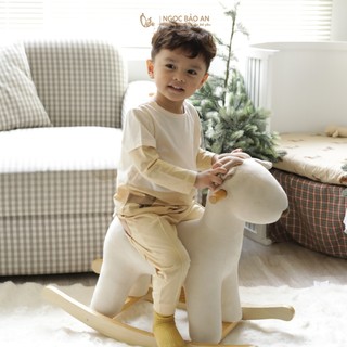 NBAN (6M-6Y) Bộ đồ dài bé trai Cún, set áo quần dài cotton mềm mát cho bé đi học, đi chơi-CUN