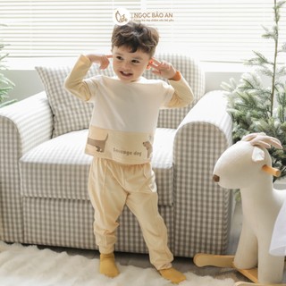 NBAN (6M-6Y) Bộ đồ dài bé trai Cún, set áo quần dài cotton mềm mát cho bé đi học, đi chơi-CUN