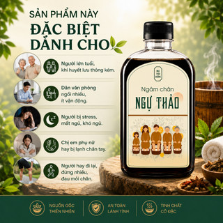 Nước Cốt Ngâm Chân Ngự Thảo 220ML - Thảo Mộc Thiên Nhiên, Chăm Sóc Đôi Chân, 1 Nắp Cho Mỗi Lần Ngâm