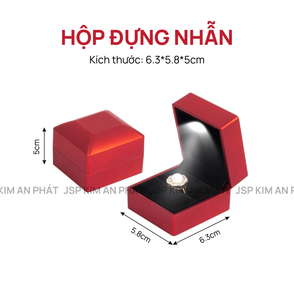 Hộp nhẫn có đèn Led JSP cao cấp nhận in LOGO hộp đựng nhẫn cưới hộp nhẫn đôi trang sức JSP