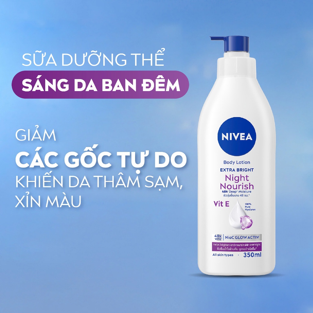 Bộ 2 Sữa Dưỡng Thể NIVEA Ngày Và Đêm Dưỡng Sáng Da | Phục Hồi | Bảo Vệ Da (350 ml) - 98412+88311