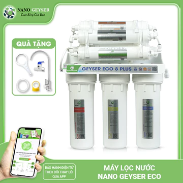 Máy lọc nước âm tủ bếp Nano Geyser ECO 8, Giữ lại khoáng chất, Không điện, không nước thải