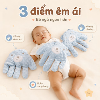 {KAIDOKIDS} Gối bàn tay điều khiển vỗ chống giật mình cho bé hình thú, giúp bé ngủ ngon.