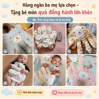{KAIDOKIDS} Gối bàn tay điều khiển vỗ chống giật mình cho bé hình thú, giúp bé ngủ ngon.