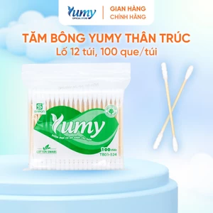Combo 48 gói Tăm bông YUMY thân trúc chắc chắn 100 que bông mềm mại, thân thiện môi trường(TB01-524)