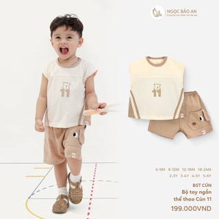 NBAN (6M-6Y) Bộ sát nách bé trai Cún, áo tanktop quần short cotton thoáng mát cho bé mặc hè-CUN