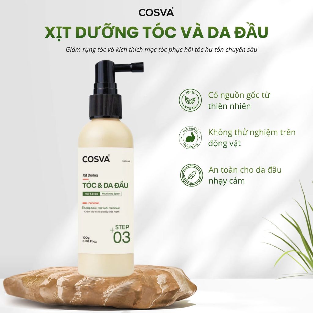 Xịt Dưỡng Tóc Và Da Đầu Cosva 100ml Giảm Rụng, Kích Thích Mọc Tóc, Phục Hồi Tóc Yếu