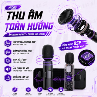 MIC THU ÂM VUASI K9 Không Dây Đa Năng Lọc Âm - Chống Ồn Tốt Dùng Livestream Quay Video